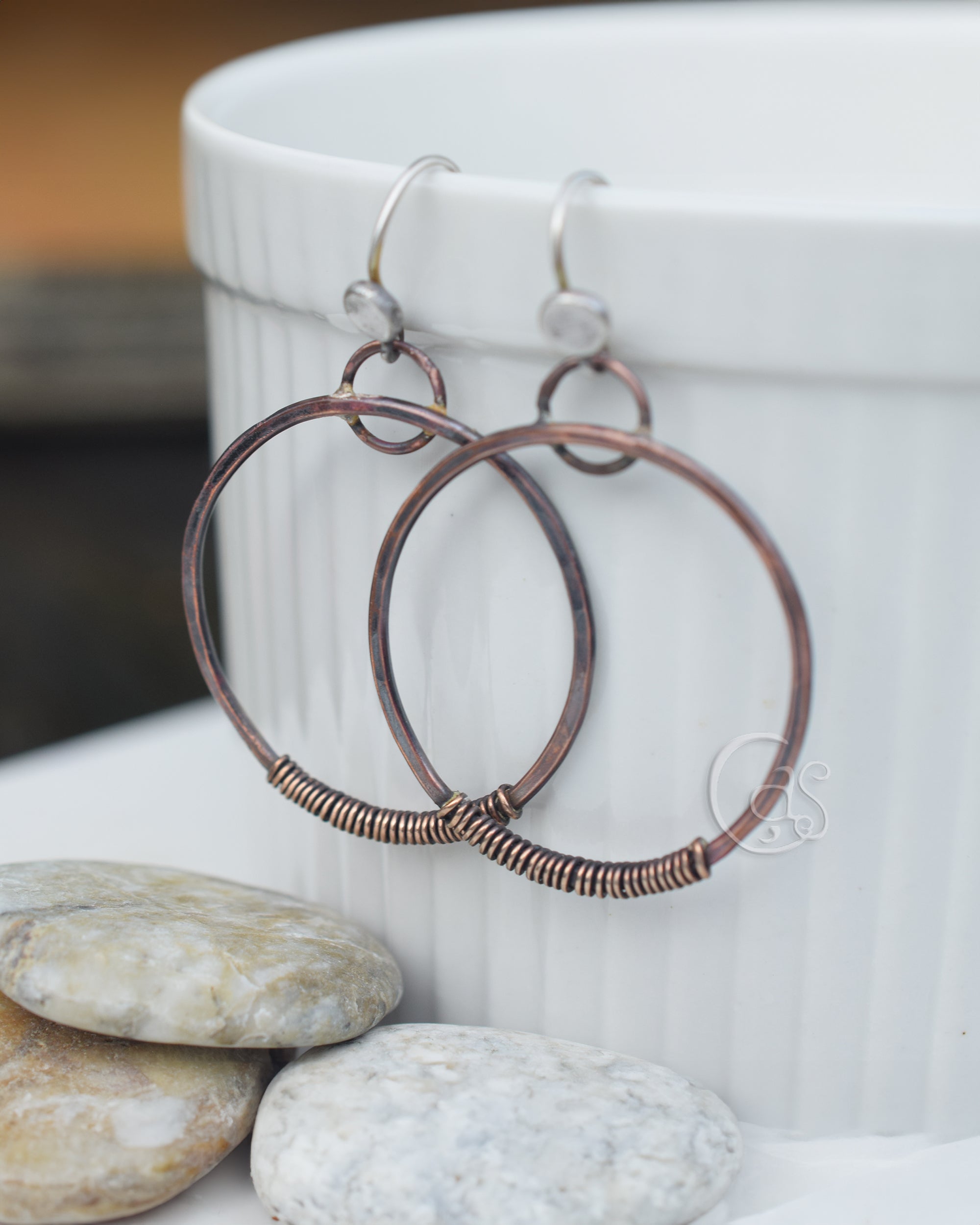 Wire hoop clearance earrings