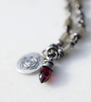 Root Chakra Necklace Chakra Jewelry. Muladhara Red Root Chakra Pure Silver