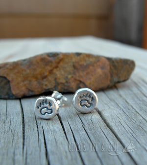 Bear Claw Earrings. Silver Nugget Post. Pure Silver. Posts. 