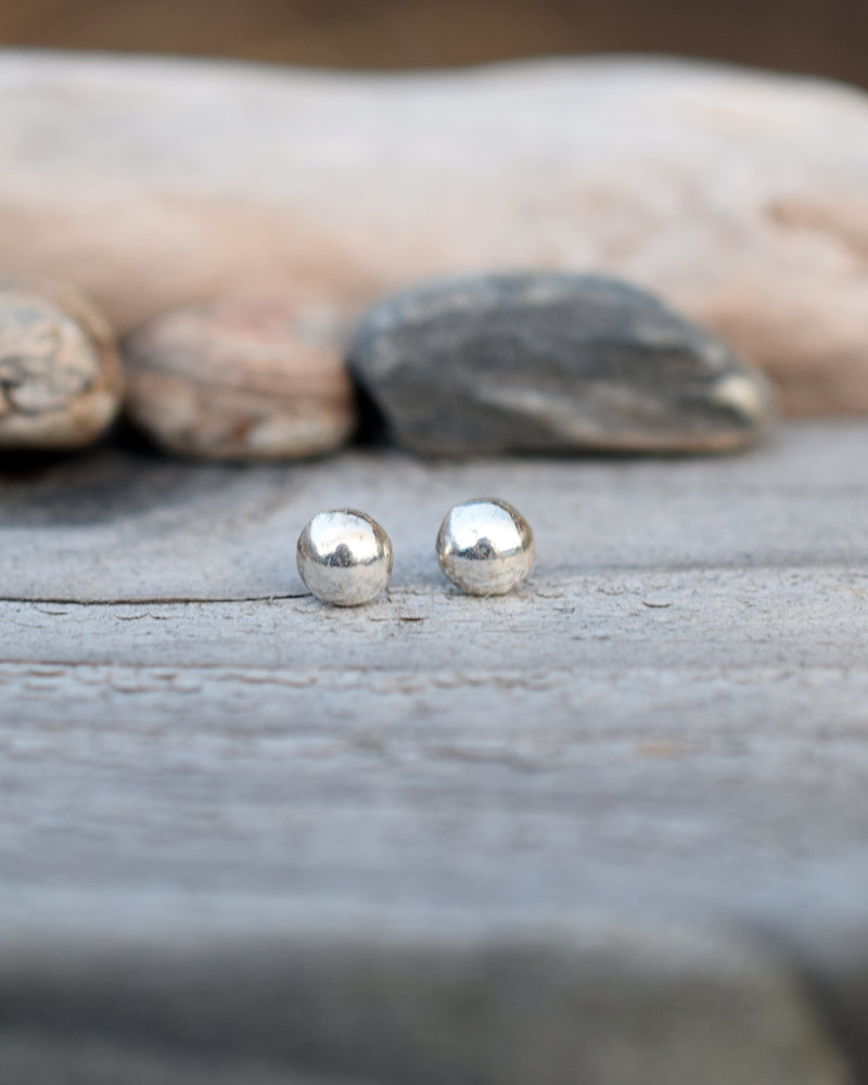 Pure Silver Ball Post Earrings. Solid Fine SIlver Stud Earrings. Cindy's Art & Soul