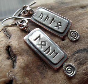 Rune Runic Earrings Elder Futhark Viking Runes