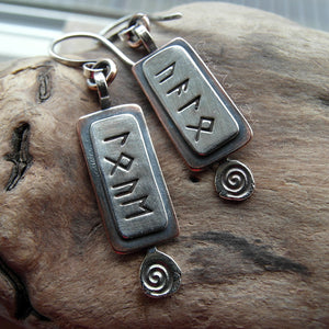 Rune Runic Earrings Elder Futhark Viking Runes