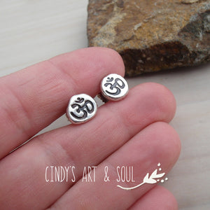 Om earrings size comparison 