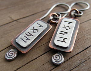 Rune Runic Earrings Elder Futhark Viking Runes