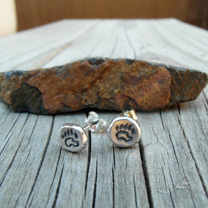 Bear Claw Earrings. Silver Nugget Post. Pure Silver. Posts. 