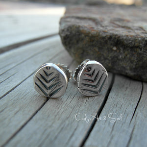 Silver Nugget Post Earrings. Tree Hugger Jewelry. 11178