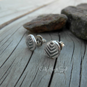 Silver Nugget Post Earrings. Tree Hugger Jewelry. 11178