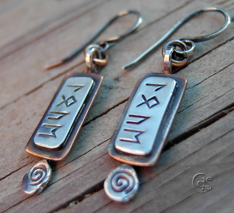 Rune Runic Earrings Elder Futhark Viking Runes